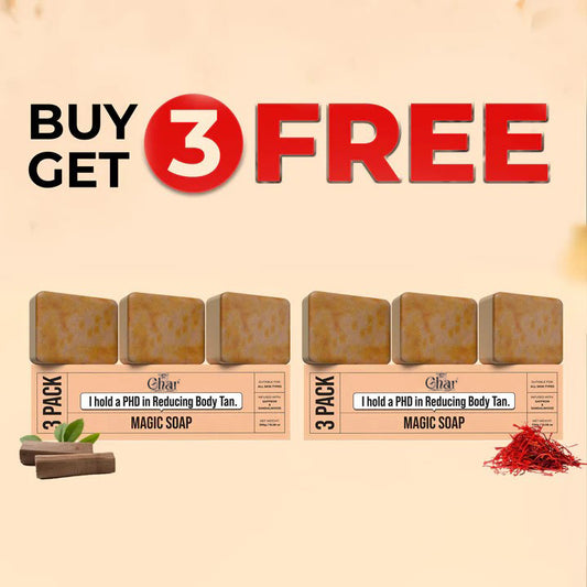 (Buy 3 Get 3 Free) Detan Magic Soap – Sandalwood & Saffron Skin Brightening Bar