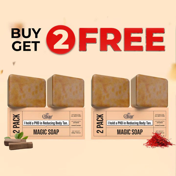 (Buy 2 Get 2 Free) Detan Magic Soap – Sandalwood & Saffron Skin Brightening Bar