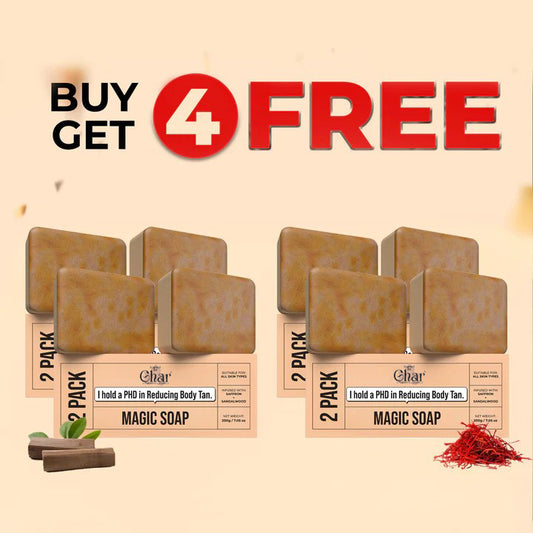 (Buy 4 Get 4 Free) Detan Magic Soap – Sandalwood & Saffron Skin Brightening Bar