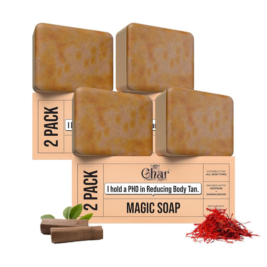 (Pack of 4) Detan Magic Soap – Sandalwood & Saffron Skin Brightening Bar