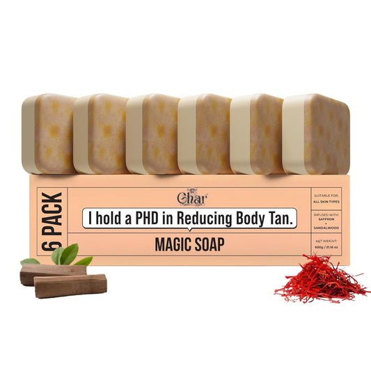 (Pack of 6) Detan Magic Soap – Sandalwood & Saffron Skin Brightening Bar